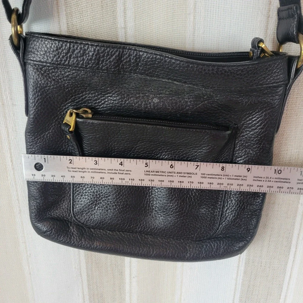 Vintage Fossil Leather Crossbody Bag and Matching Wallet Black - Picture 4 of 16